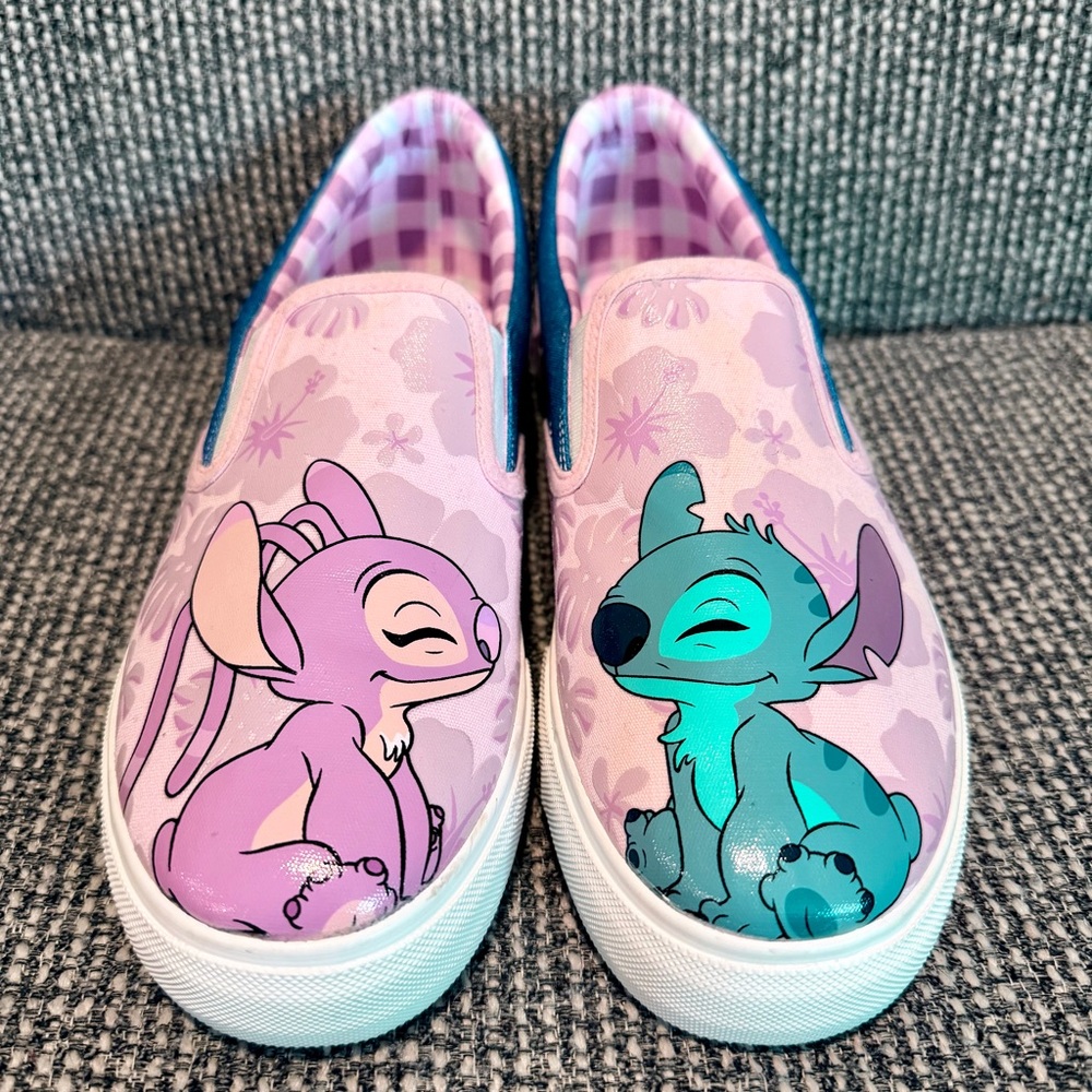 Disney’s Lilo & Stitch Sz 9 Womens Angel Ground Up Slip On Shoes Sneakers Pink - Picture 2 of 8